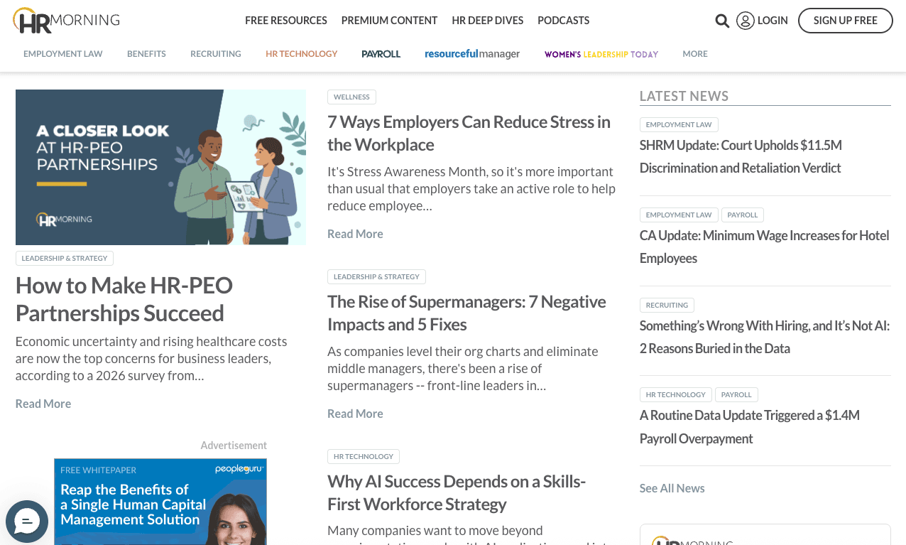 HRMorning.com — the daily HR resource opened by 297,000+ HR professionals